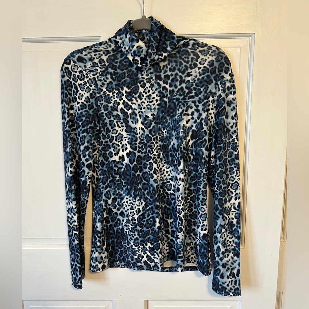Boston Proper Animal Print Turtleneck